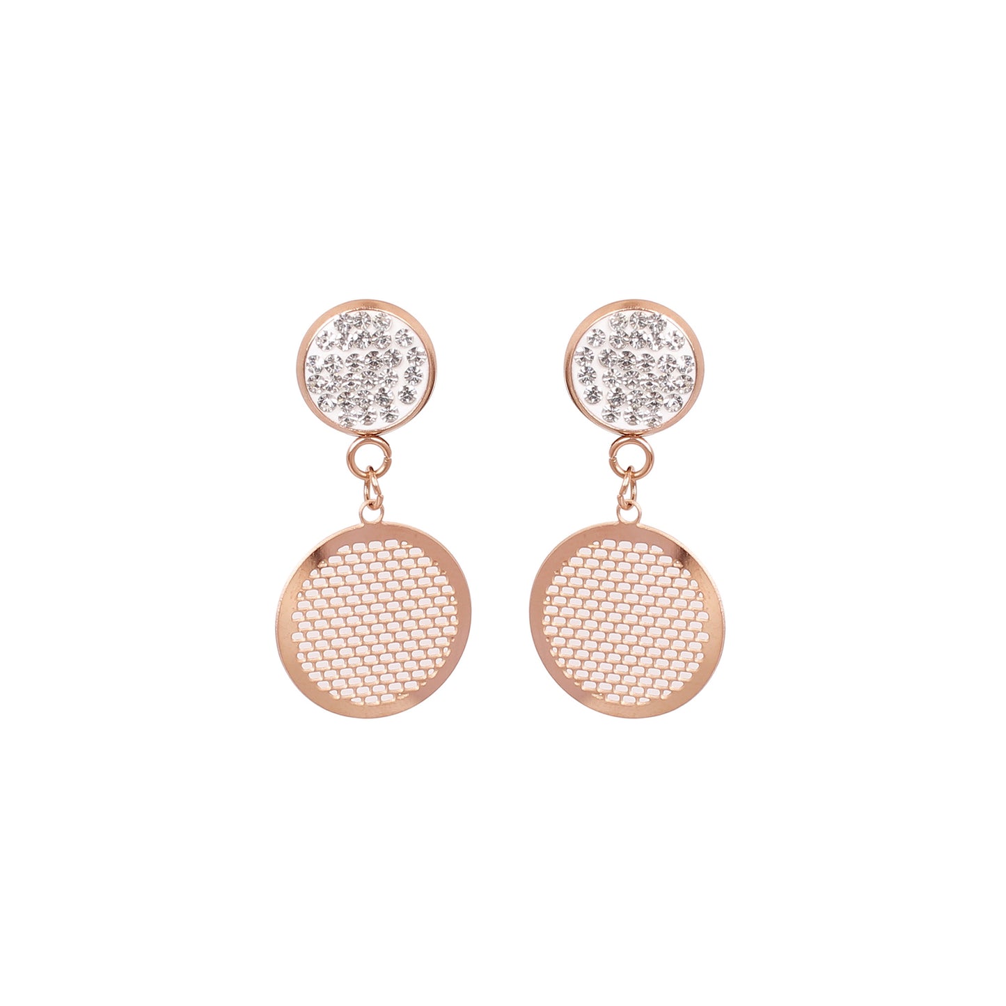 CKLAKART's Rose Gold-Toned Round Chimes Dangler Earrings