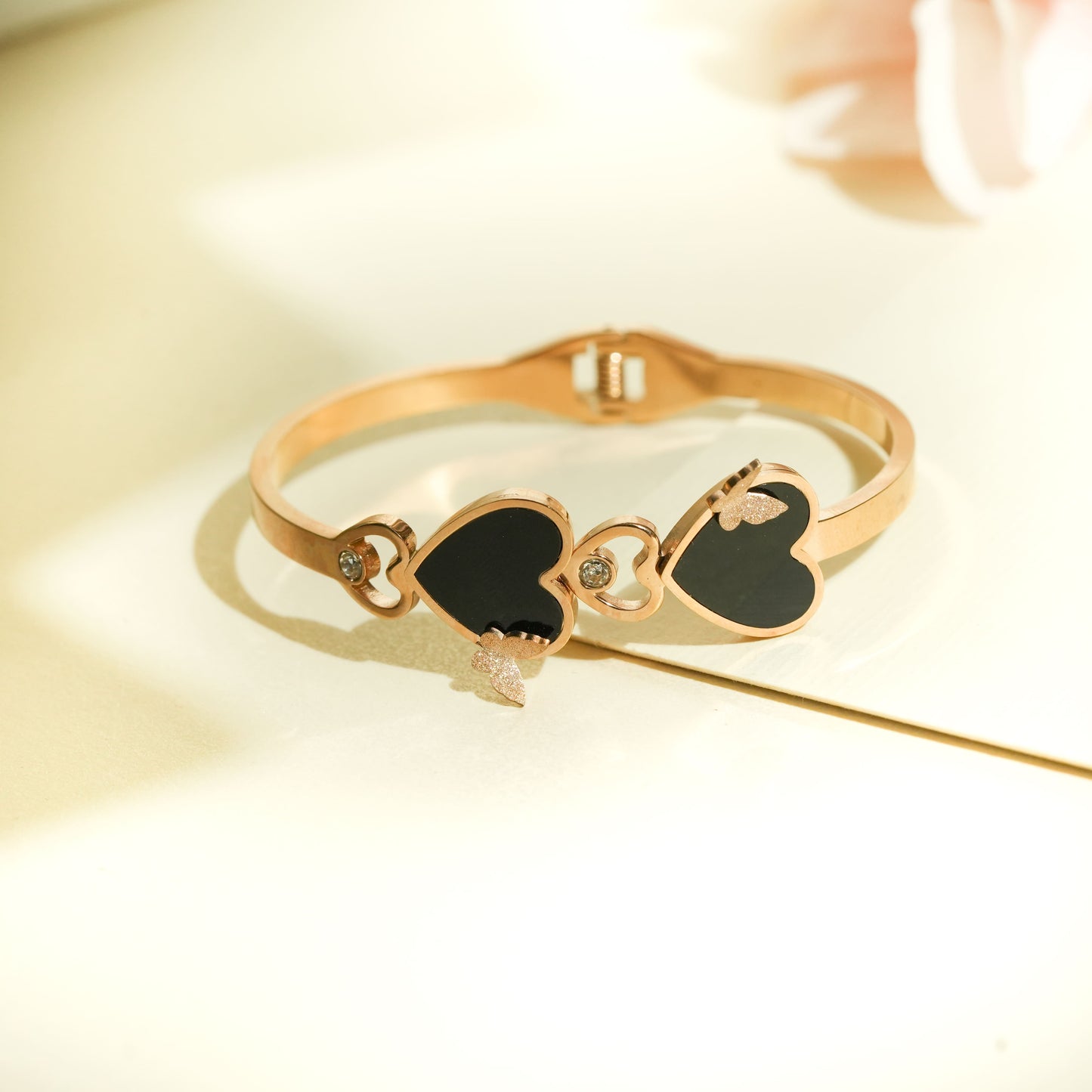 CKLAKART's Butterfly Heart Anti-Tarnish Bracelet with Sparkling Stone