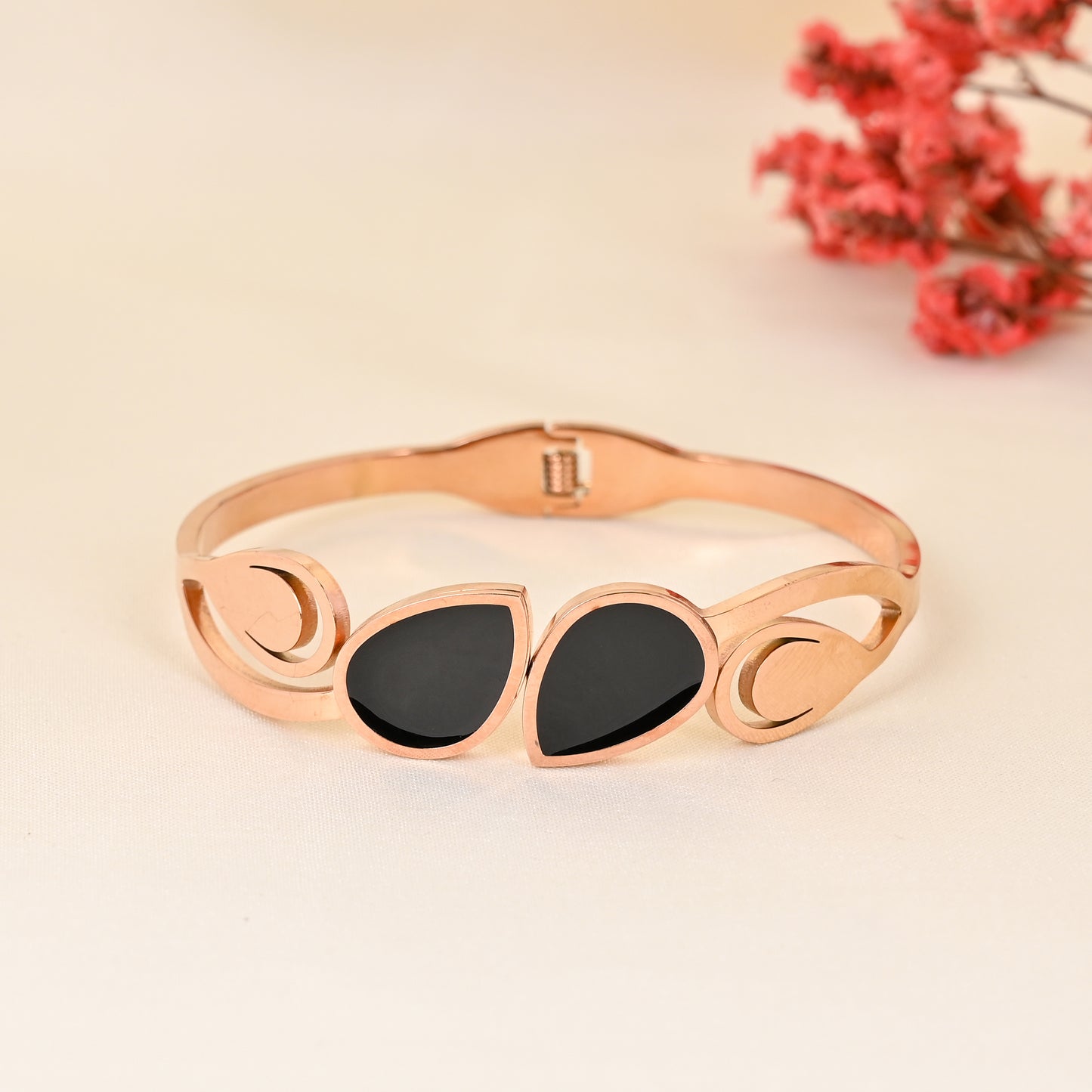 CKLAKART's Rose Gold Anti-Tarnish Bracelet with Petal Sparkle