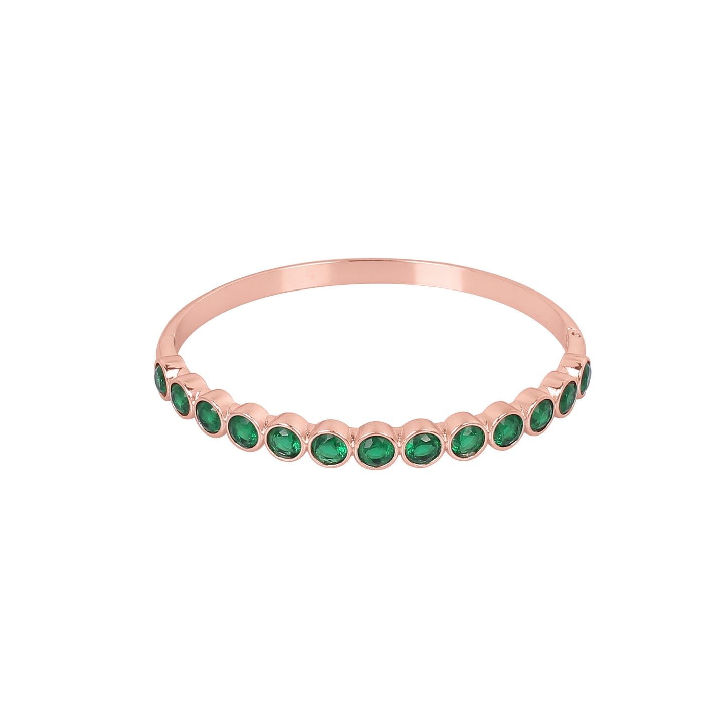 CKLAKART's Rose Gold Bracelet Enhanced with Enchanting Green Stones