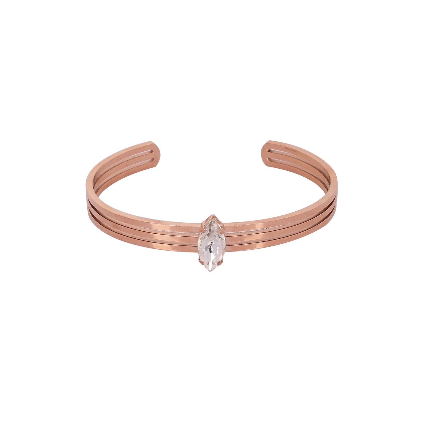 CKLAKART's Rose Gold-Toned Braclete with Dainty White Stone