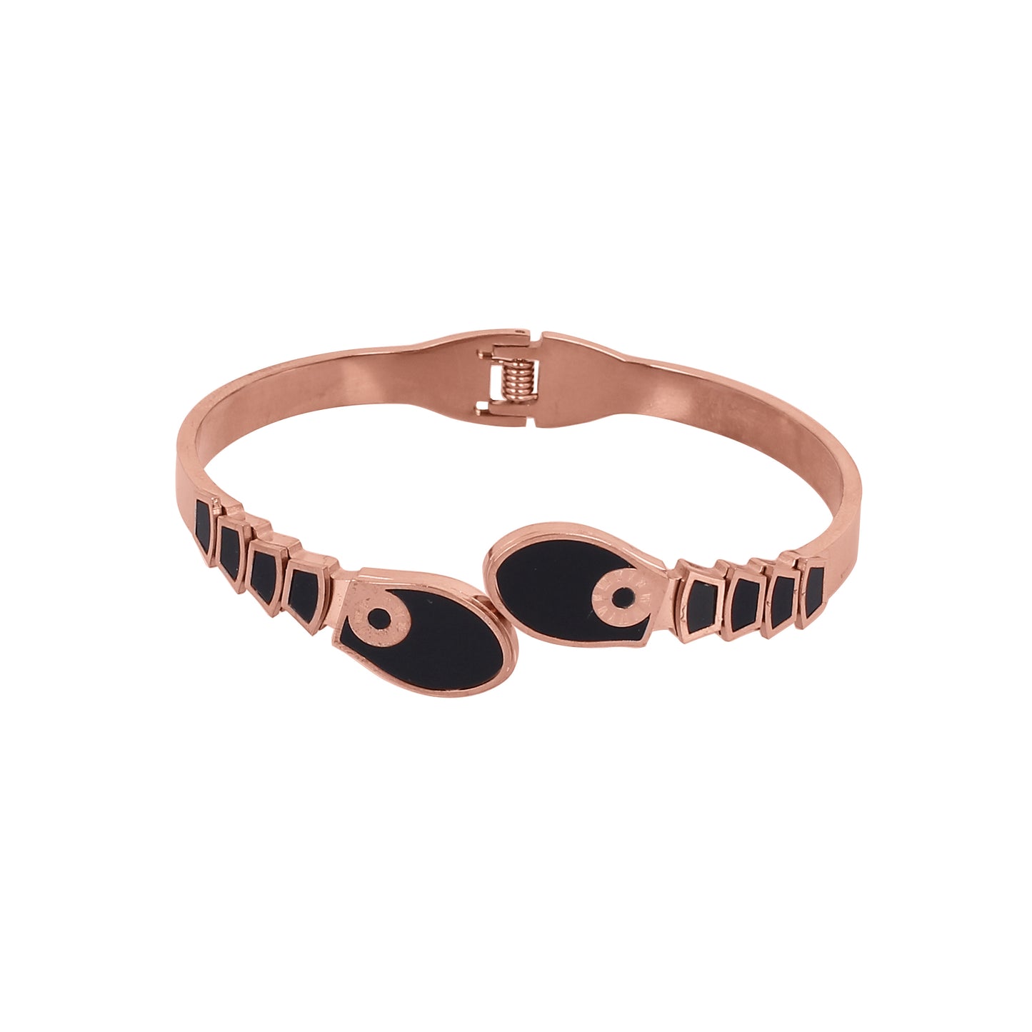 CKLAKART's Rose Gold Geometric Bracelet with Black base
