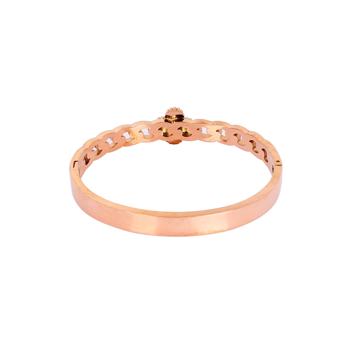CKLAKART's Rose Gold Bracelet with Geometric Elegant Petal and White Accent