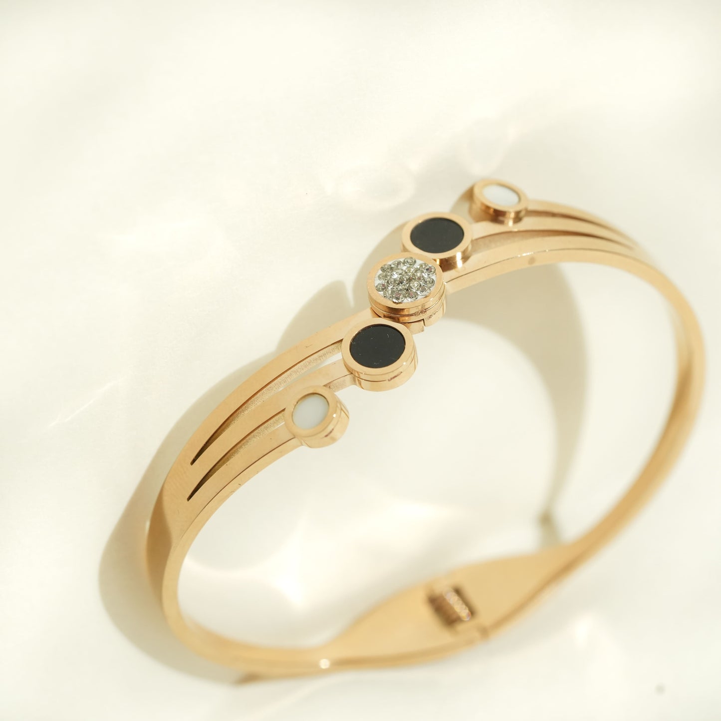 CKLAKART's Rose Gold Multi-Layer Bracelet Adorned with Glittering Stones