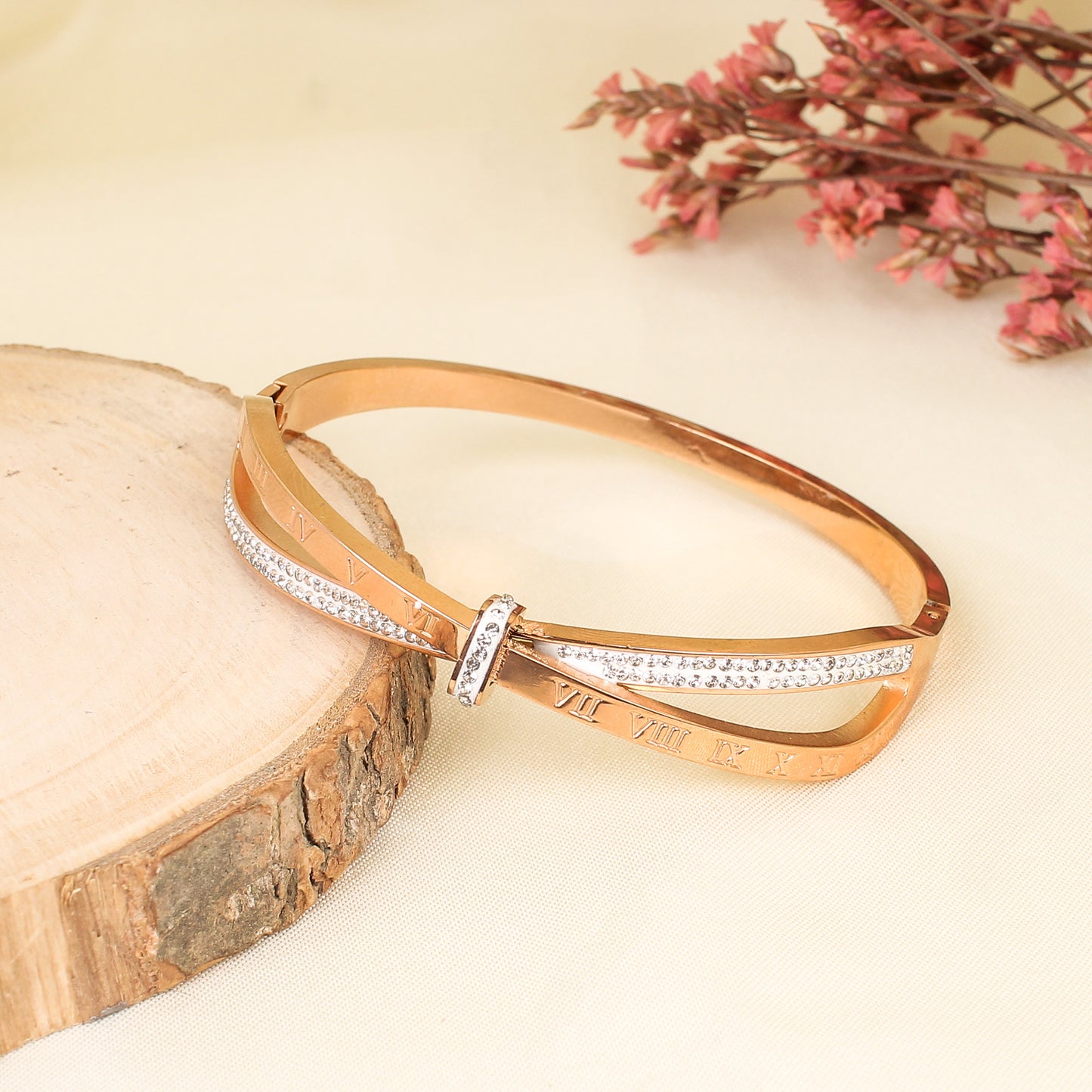 CKLAKART's Rose Gold Bracelet with Stones along Eternal Crossroads