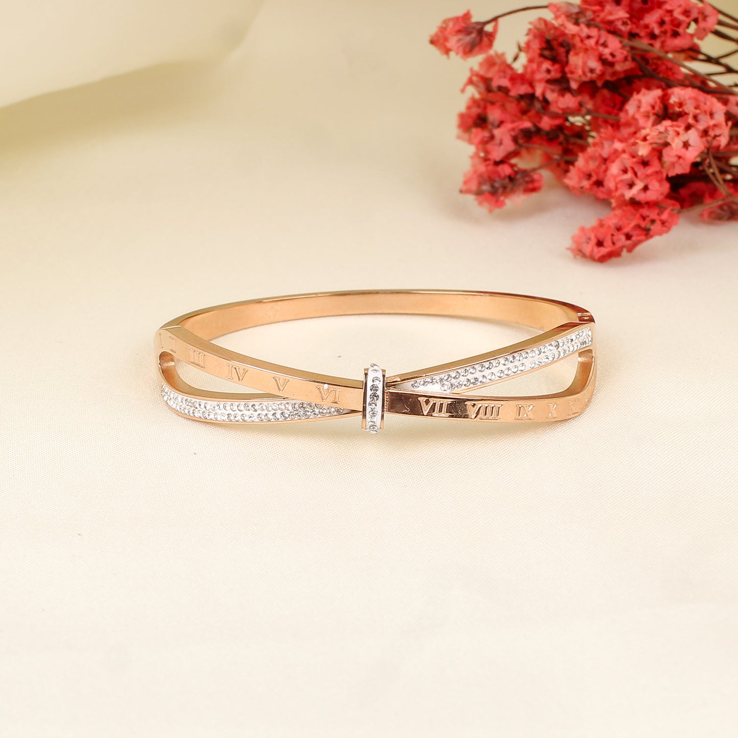 CKLAKART's Rose Gold Bracelet with Stones along Eternal Crossroads