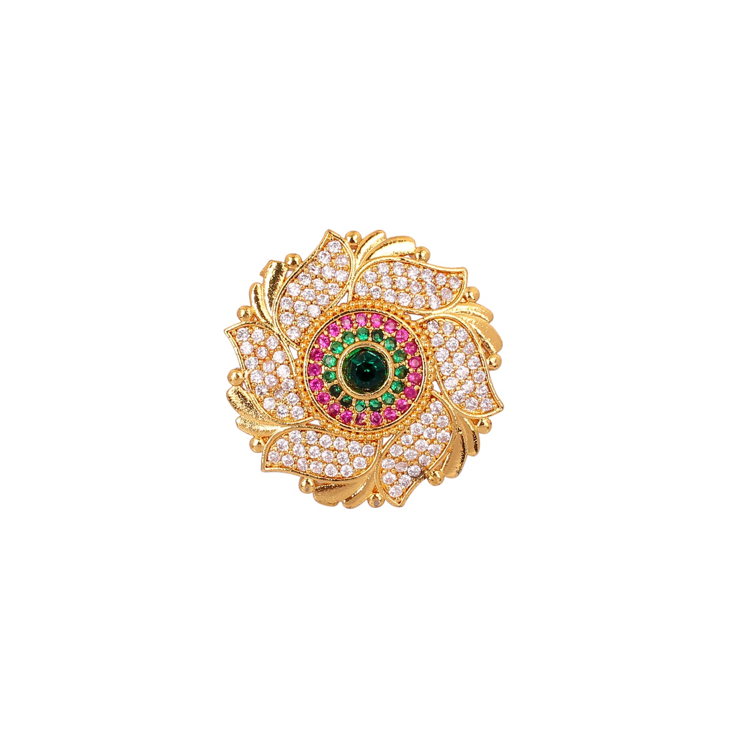 CKLAKART's Multicolor gold polished Stone Flower Ring