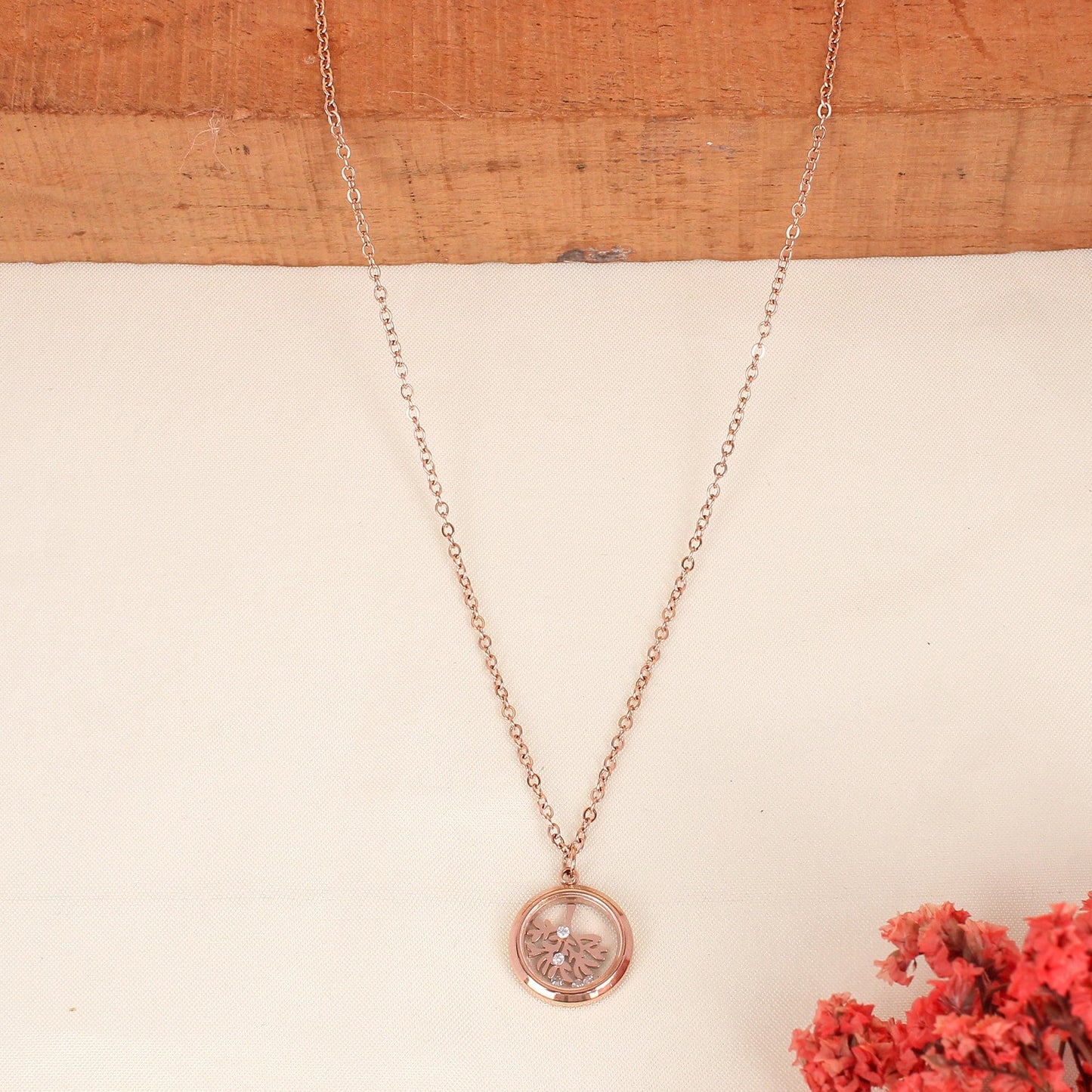 CKLAKART's Rose Gold Tree-in-Pendant with Anti-Tarnish Chain