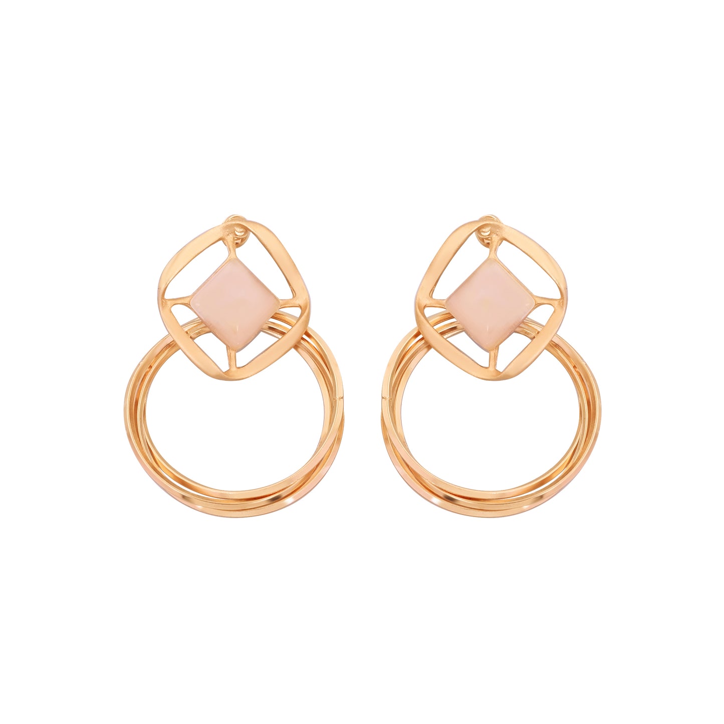 CKLAKART's Gold Geometric Shaped Dangle Earrings