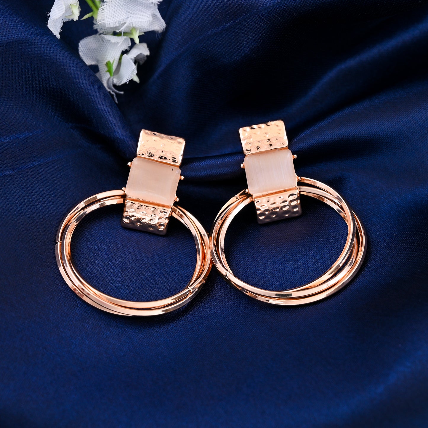 CKLAKART's Gold Toned Geometric Danglers