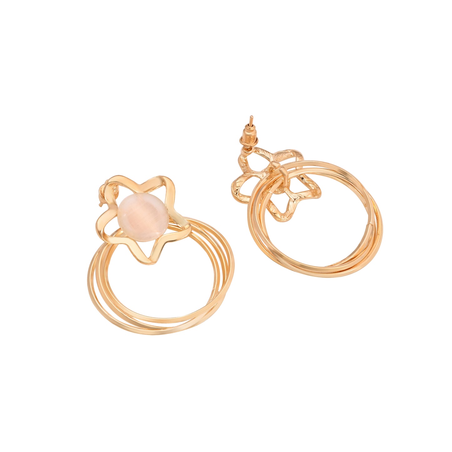CKLAKART's Gold Toned Star Shaped Drop Earrings