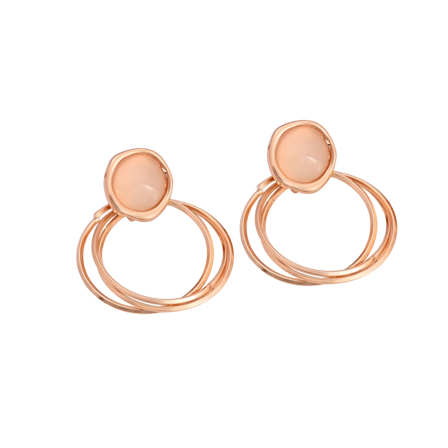 CKLAKART's Gold Toned Circle Shaped Dangle Earrings
