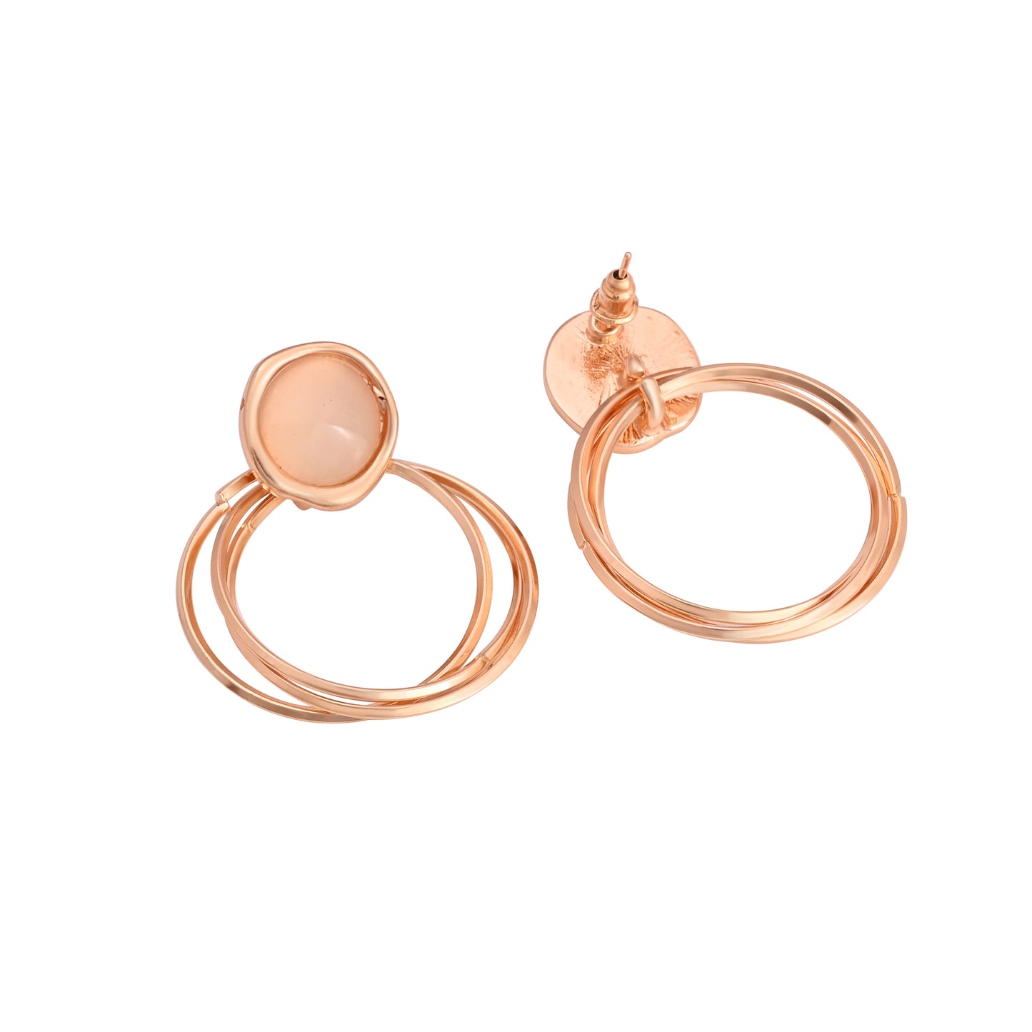 CKLAKART's Gold Toned Circle Shaped Dangle Earrings