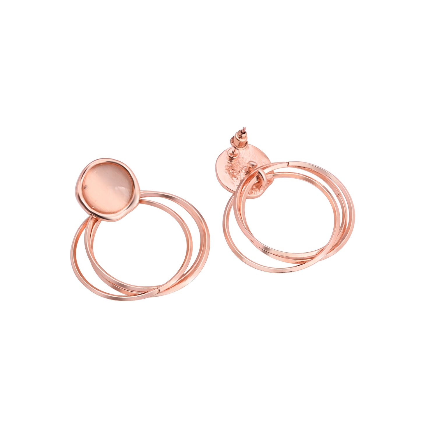 CKLAKART's Rose Gold circle Shaped Dangle Earrings