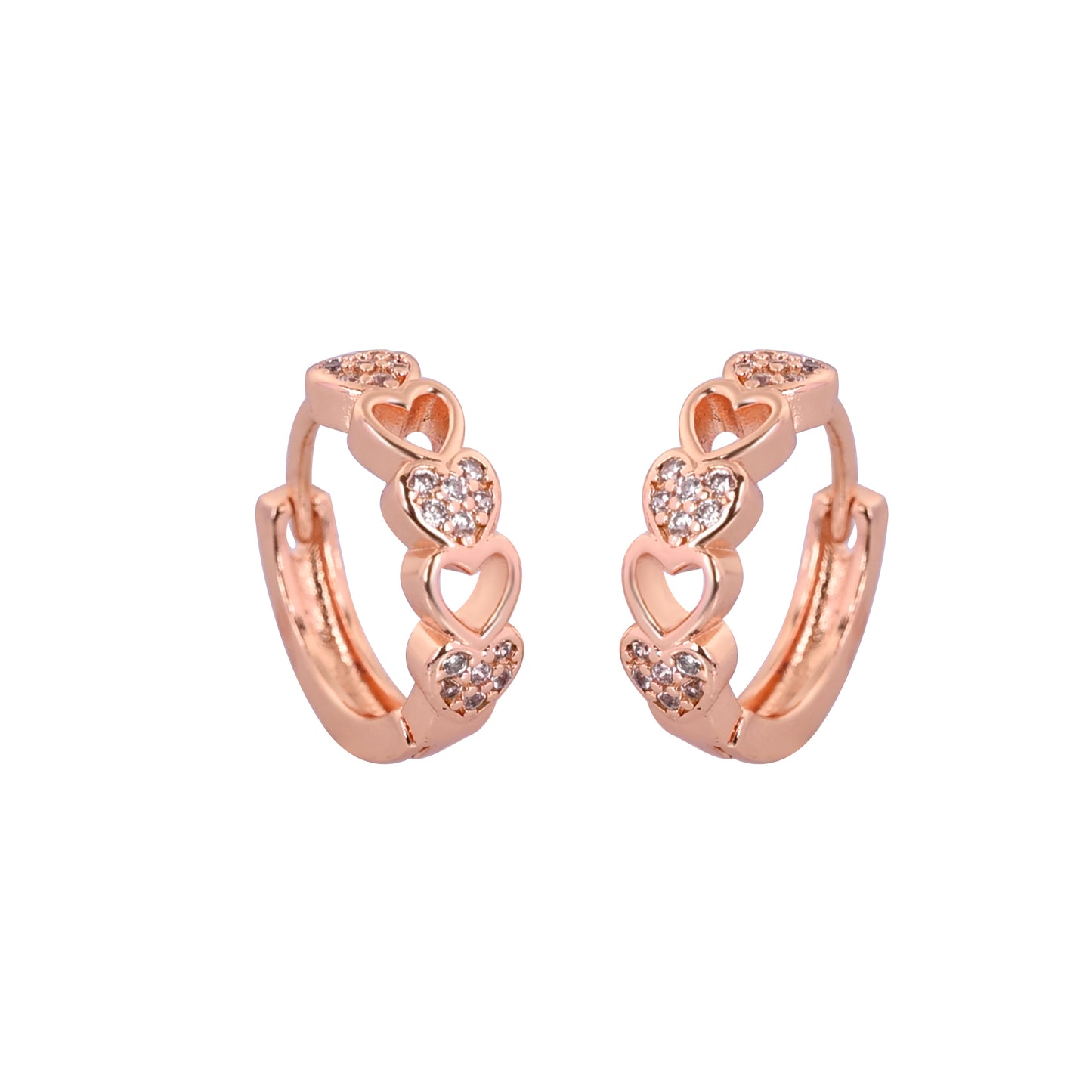 CKLAKART's Small Hoop Earrings with Heart Embellishments