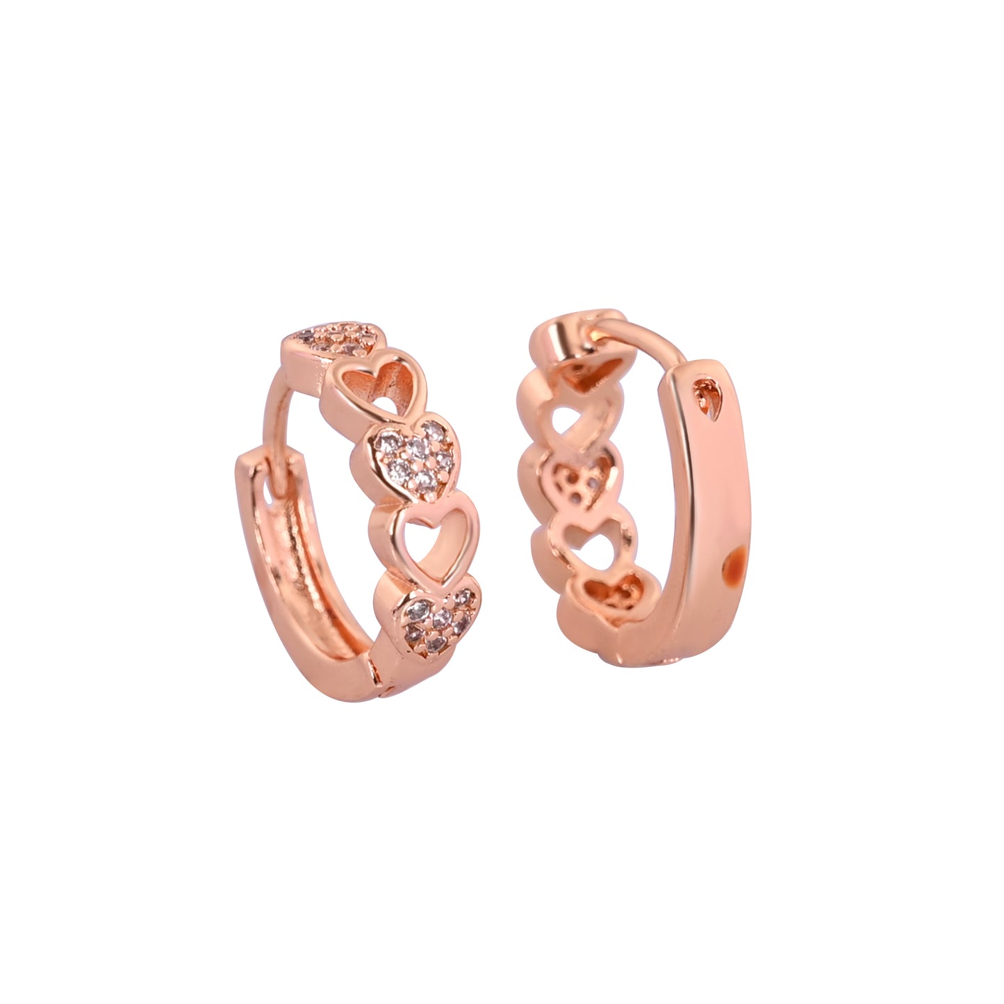 CKLAKART's Small Hoop Earrings with Heart Embellishments