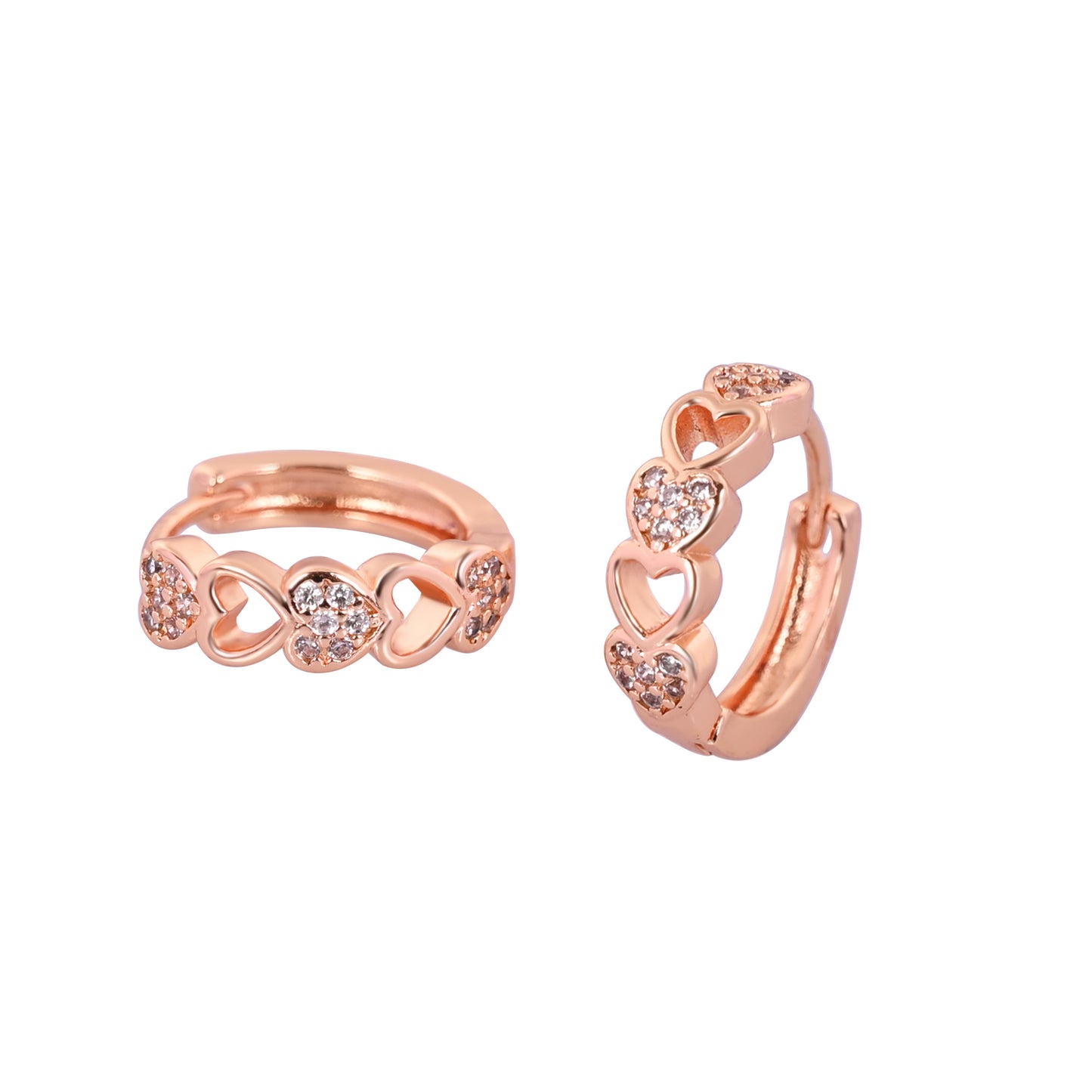 CKLAKART's Small Hoop Earrings with Heart Embellishments