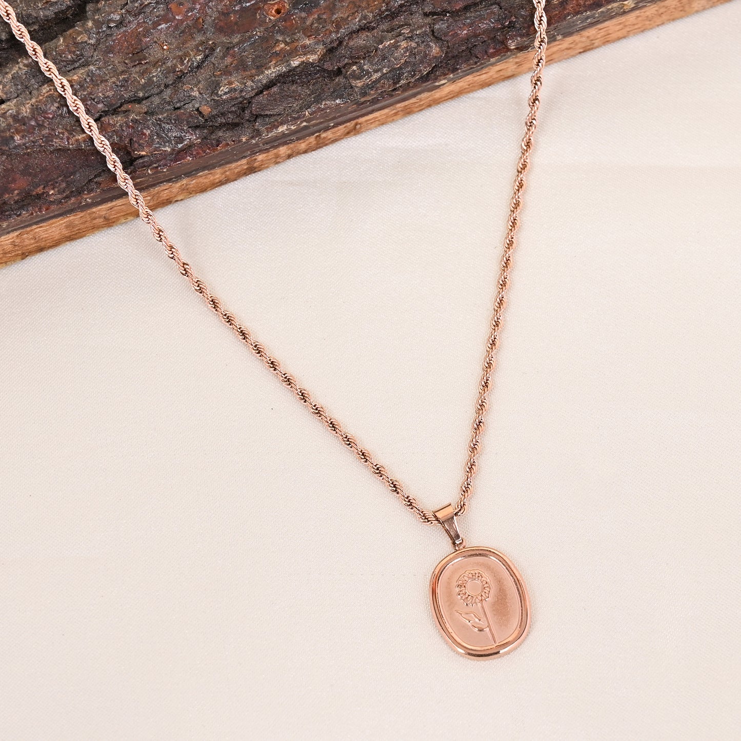 CKLAKART's Rose Gold Toned Solid Pendant Necklace