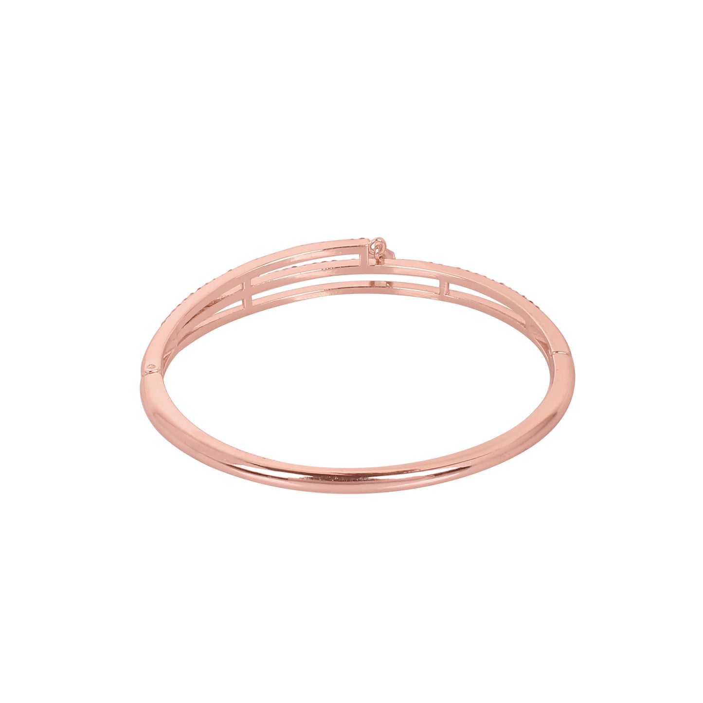CKLAKART's Rose Gold Toned Triple Strand Bracelet with Delicate Droplet