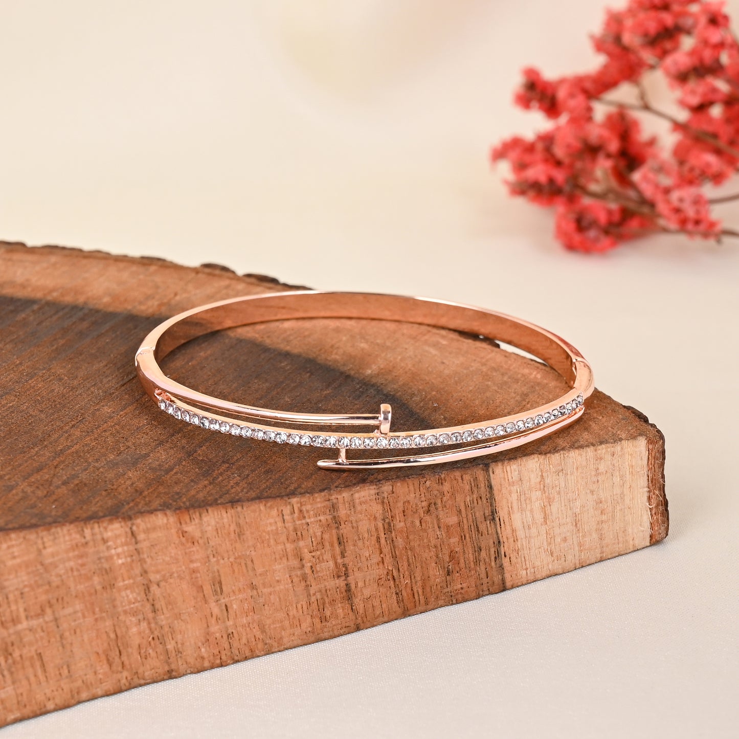 CKLAKART's Rose Gold Toned Nail Bracelet
