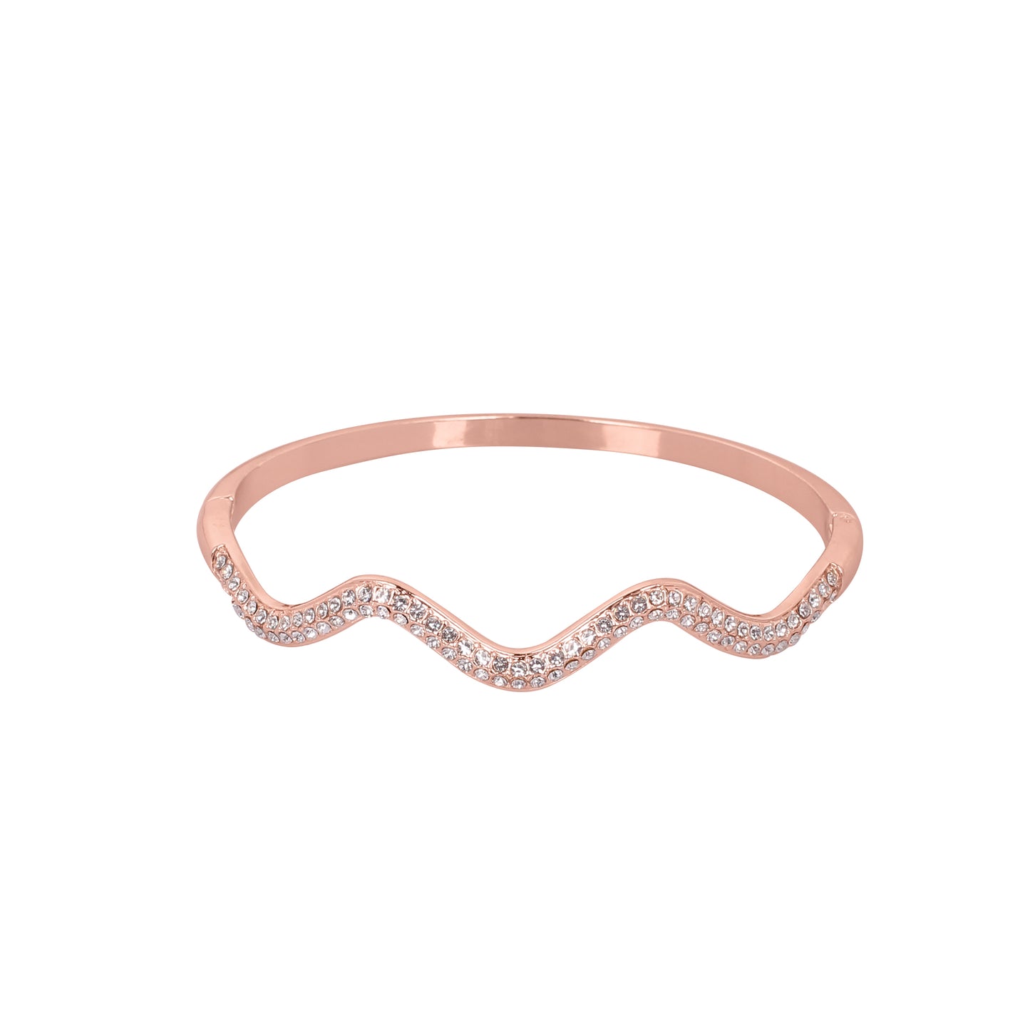 CKLAKART's Rose Gold Toned Wavy Cocktail Bracelet
