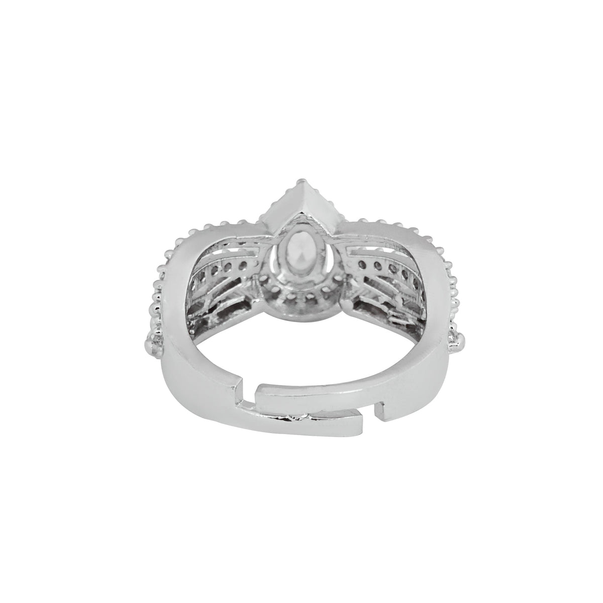 CKLAKART's NOOR Classic Silver Toned Ring with Elegant AD for a Party Look