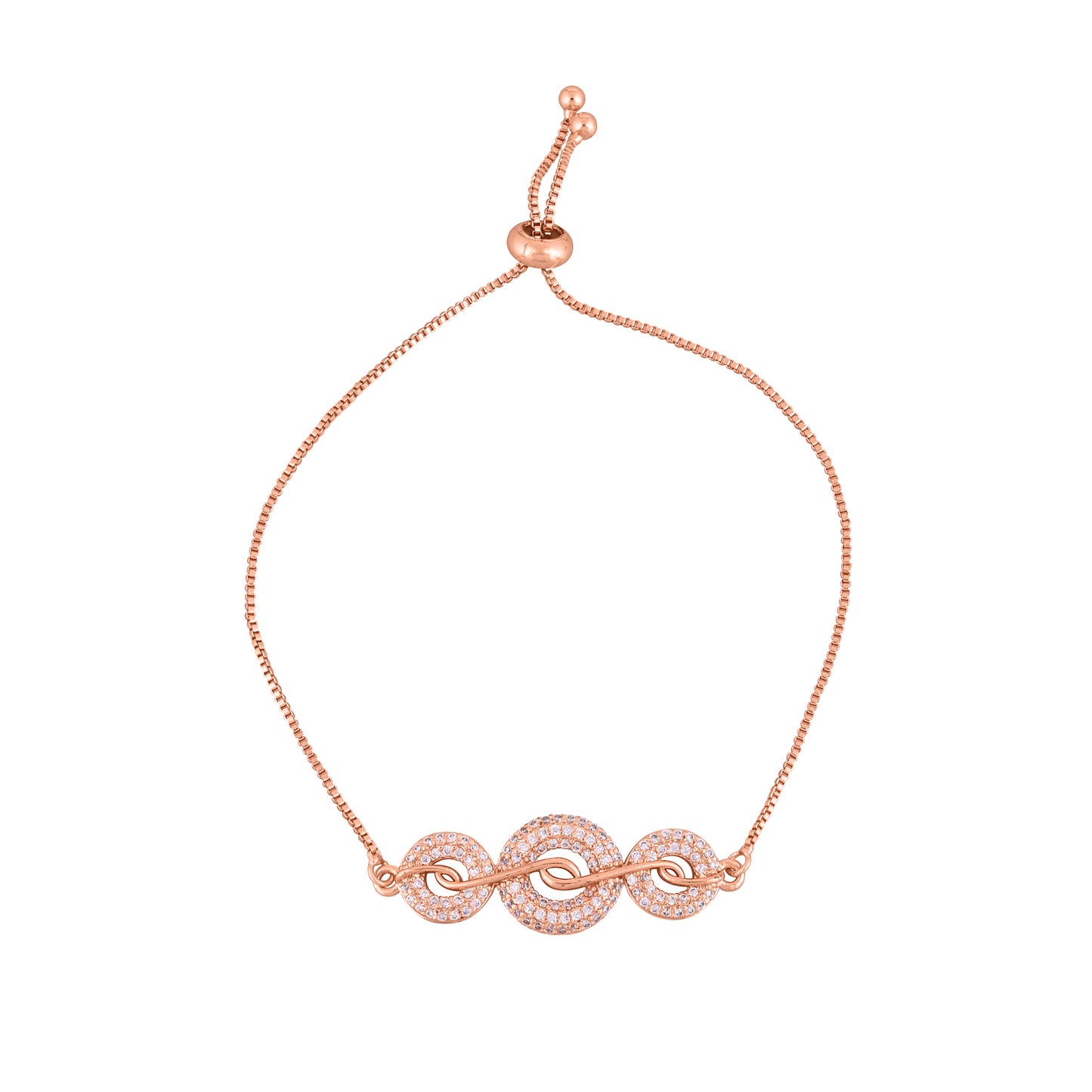 CKLAKART's NOOR American Diamond Circle Connection Bracelet – Gold-Toned Sophistication