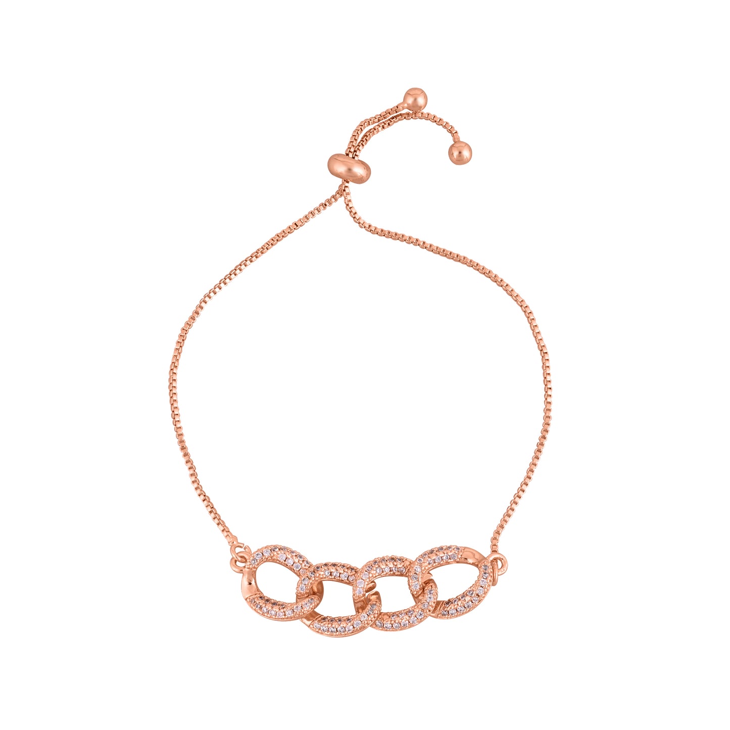 CKLAKART's NOOR Gold-Toned Bracelet Featuring Intricate Loops and American Diamonds