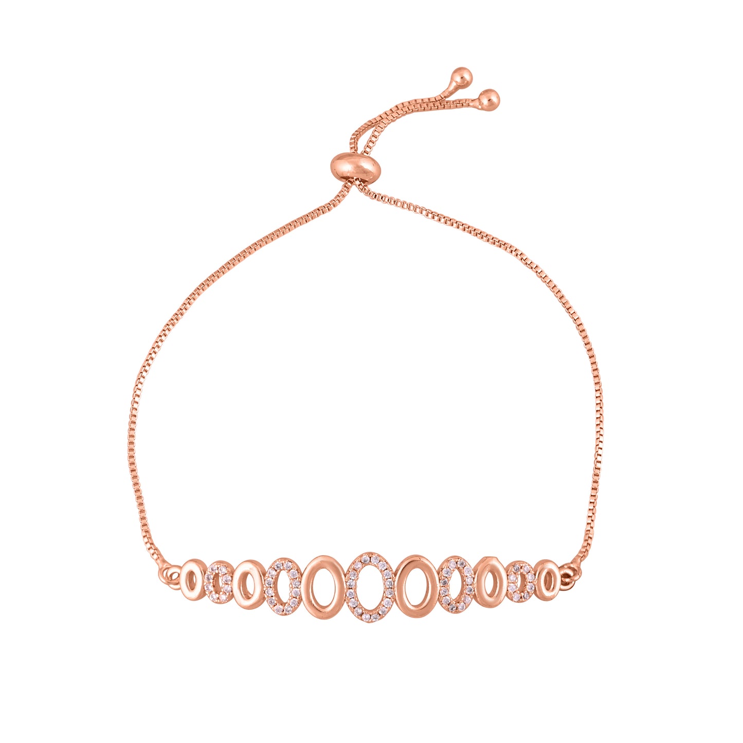 CKLAKART's NOOR Elegant Oval-Shaped Bracelet – Gold-Toned with American Diamond Accents