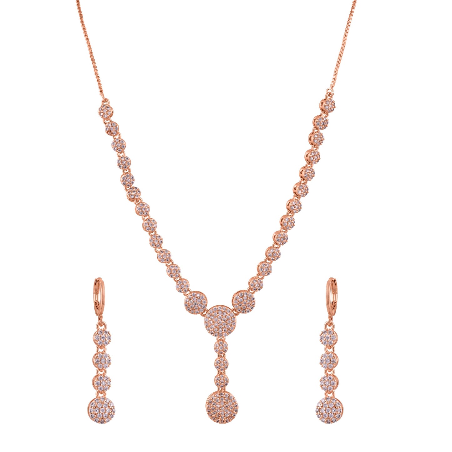CKLAKART's NOOR Rose Gold-Toned Drop Choker Adorned with Sparkling American Diamonds
