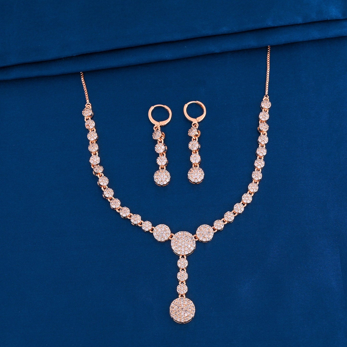 CKLAKART's NOOR Rose Gold-Toned Drop Choker Adorned with Sparkling American Diamonds