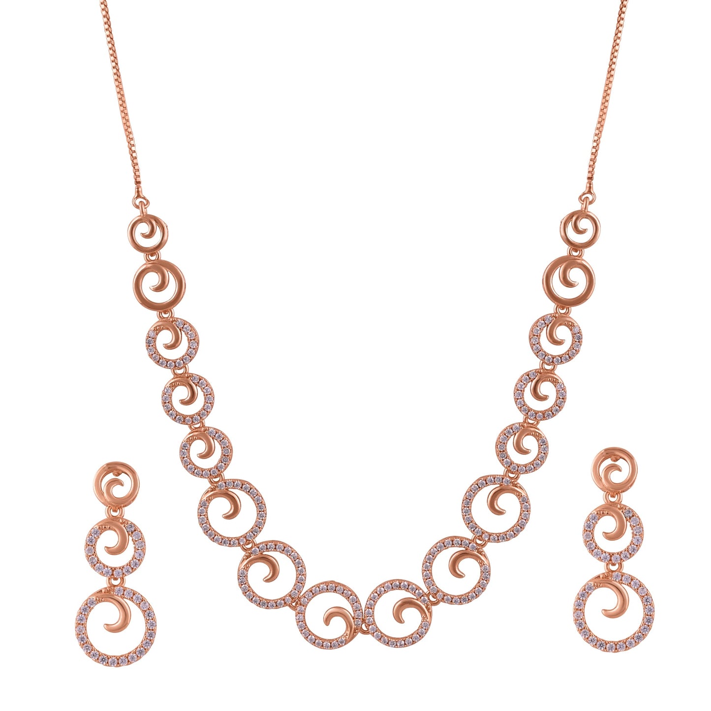 CKLAKART's NOOR Rose Gold-Toned Loop Choker Adorned with Sparkling American Diamonds