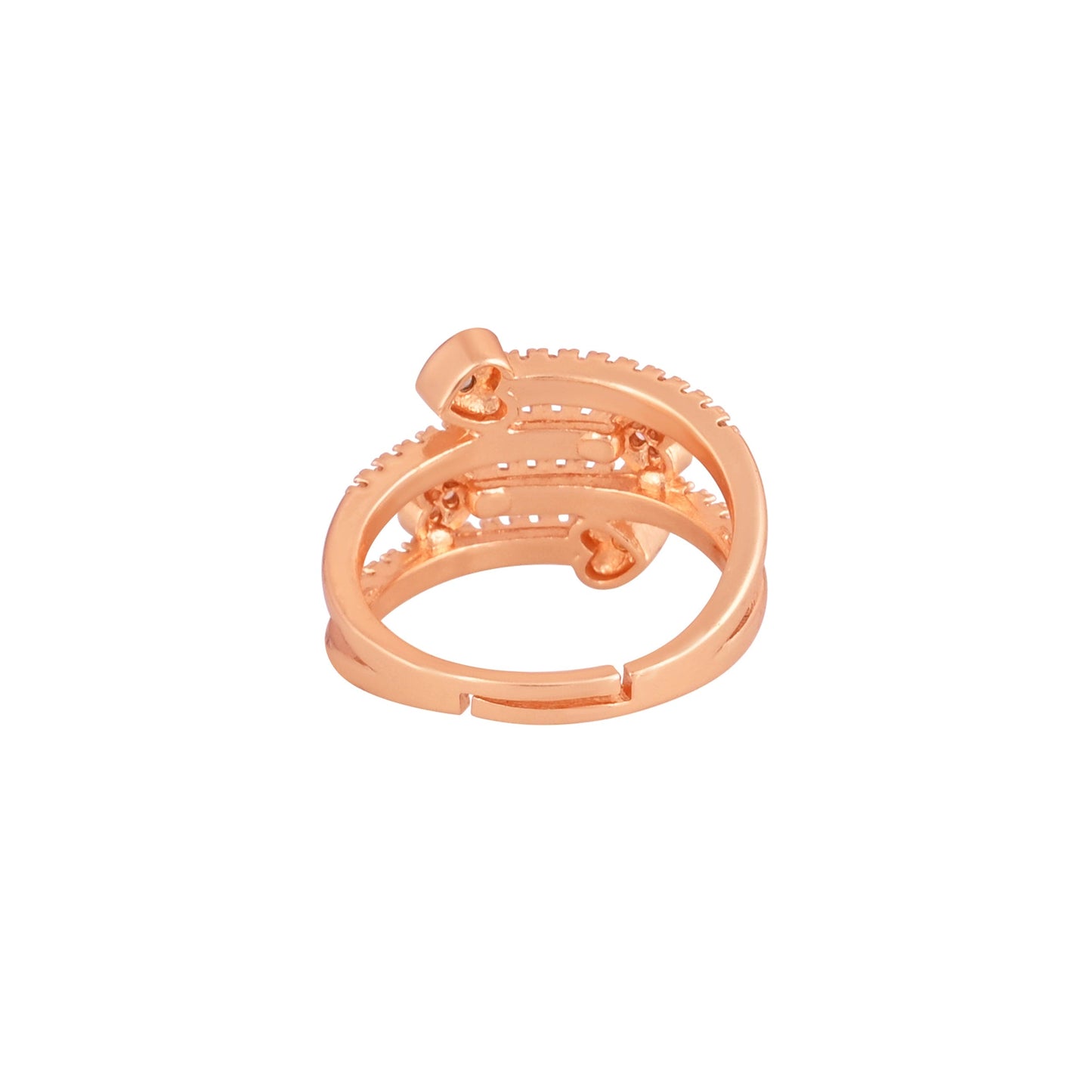CKLAKART's NOOR Rose Gold-Toned Ring with Sparkling Hearts