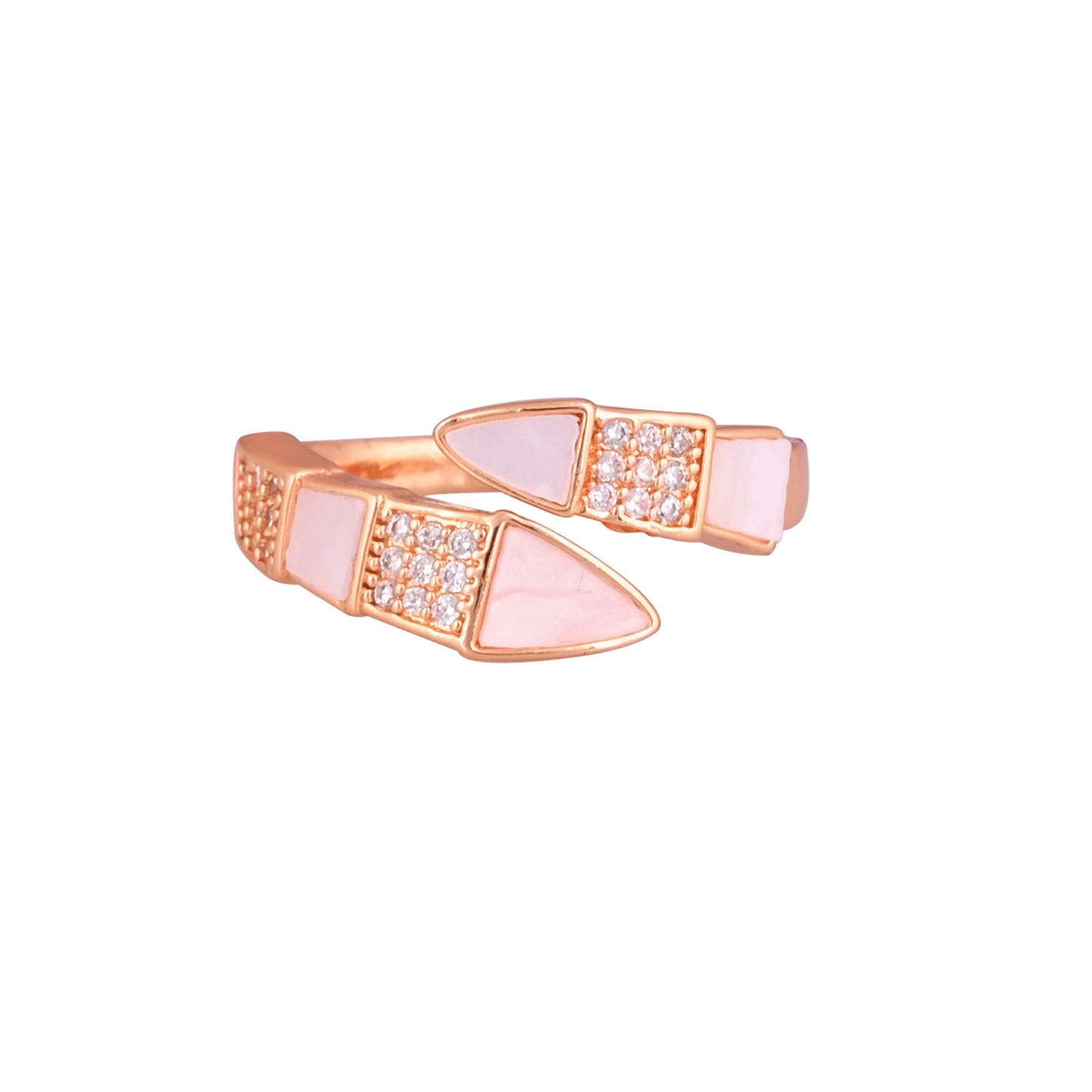 CKLAKART's NOOR Rose Gold-Toned Ring with Sparkling Cuts