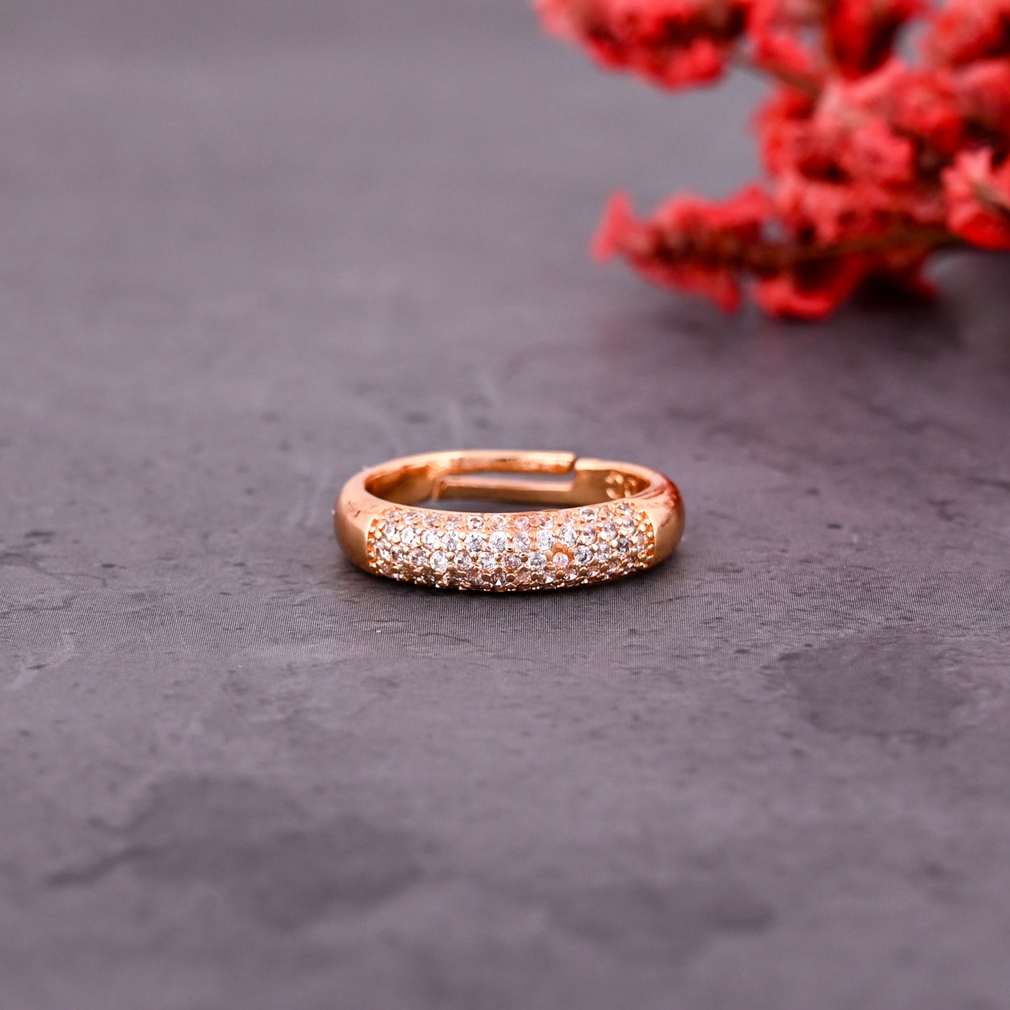 CKLAKART's NOOR Rose Gold-Toned Ring with Sparkling Band