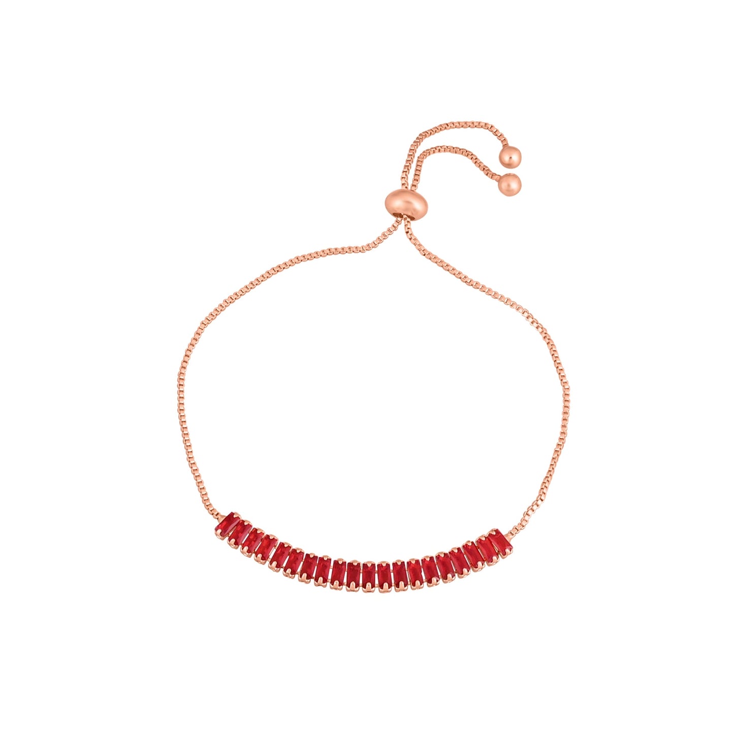 CKLAKART's Gold Toned Bracelet Adorned with Dazzling Ruby Red Stones