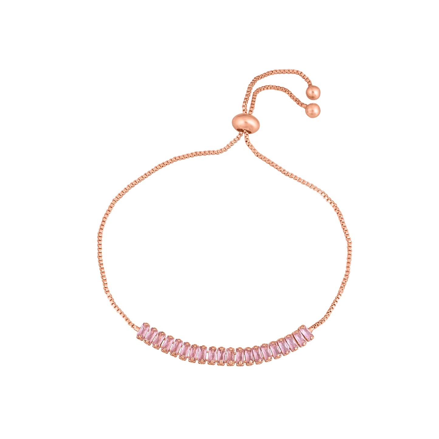 CKLAKART's Gold Toned Bracelet Adorned with Pink Stones