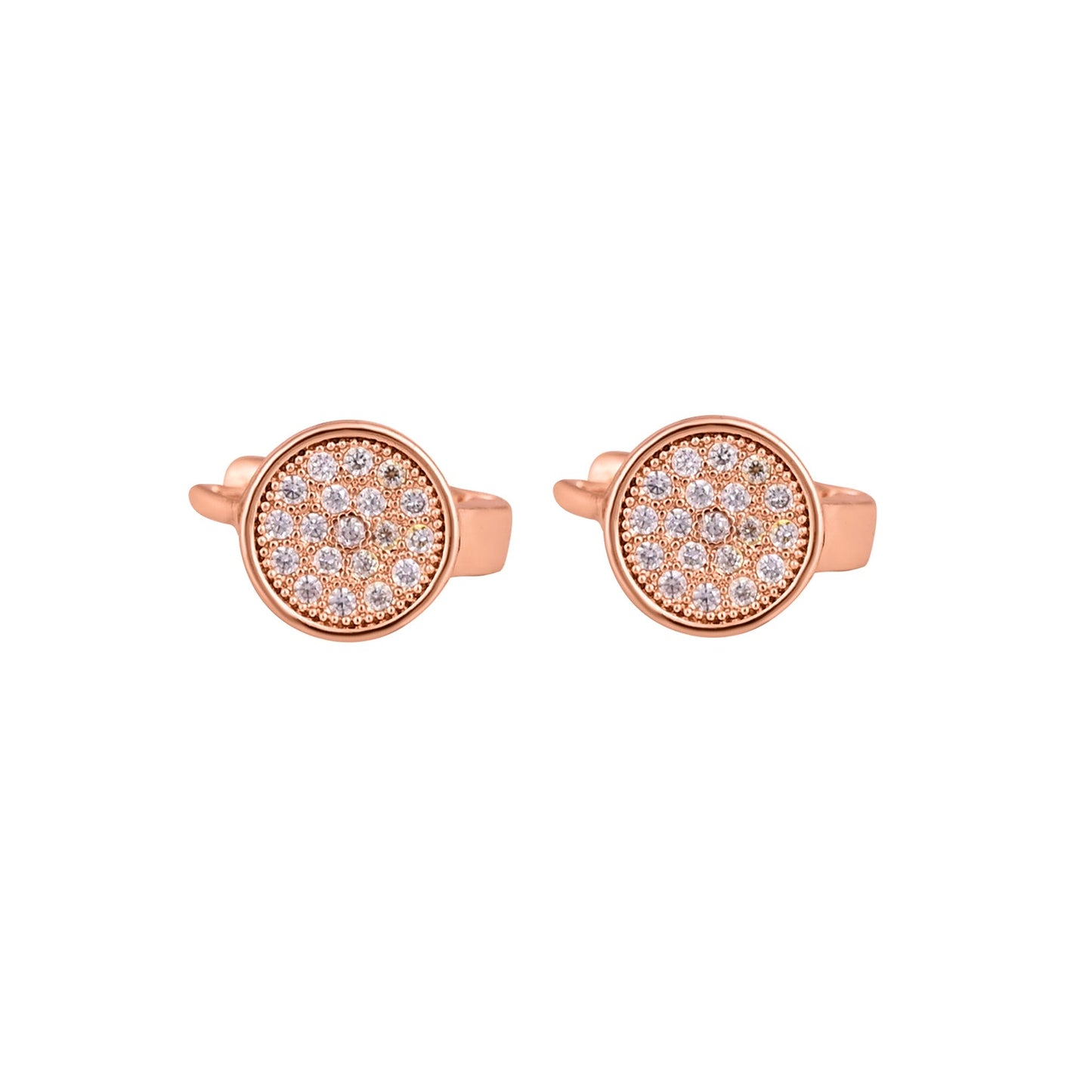 CKLAKART's Gold Toned Small Hoop Earrings Adorned with American Diamonds