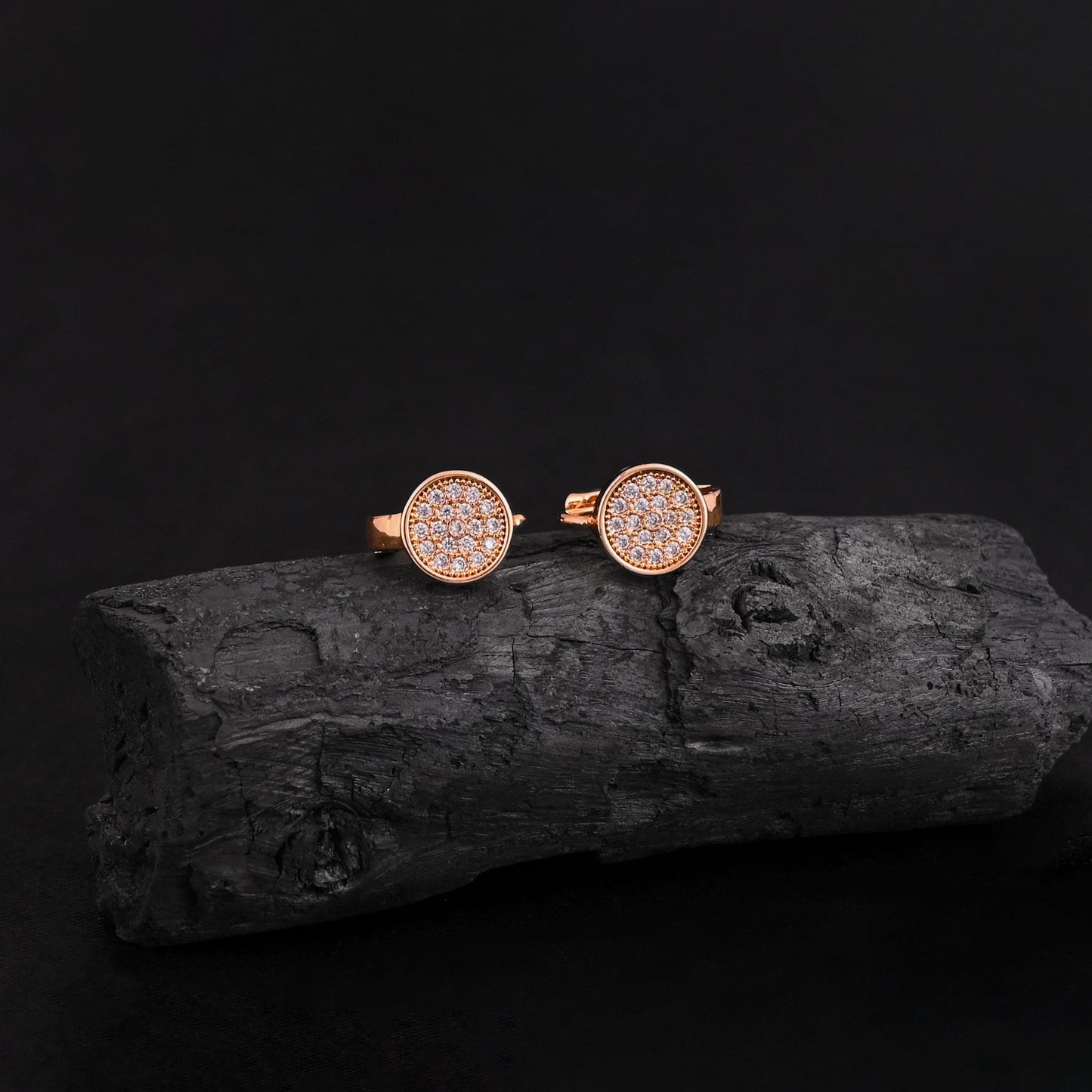 CKLAKART's Gold Toned Small Hoop Earrings Adorned with American Diamonds