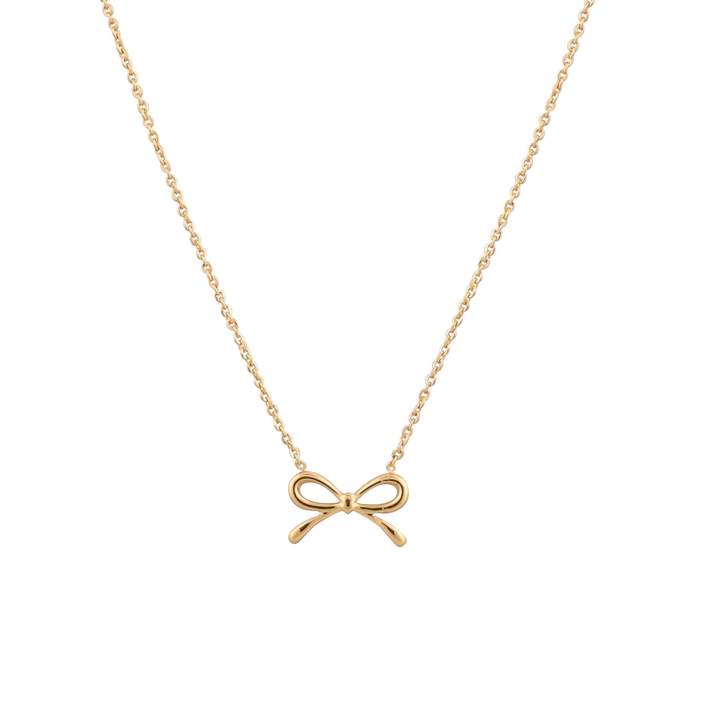 CKLAKART's Gold Tone Chain Necklace with Bow Pendant