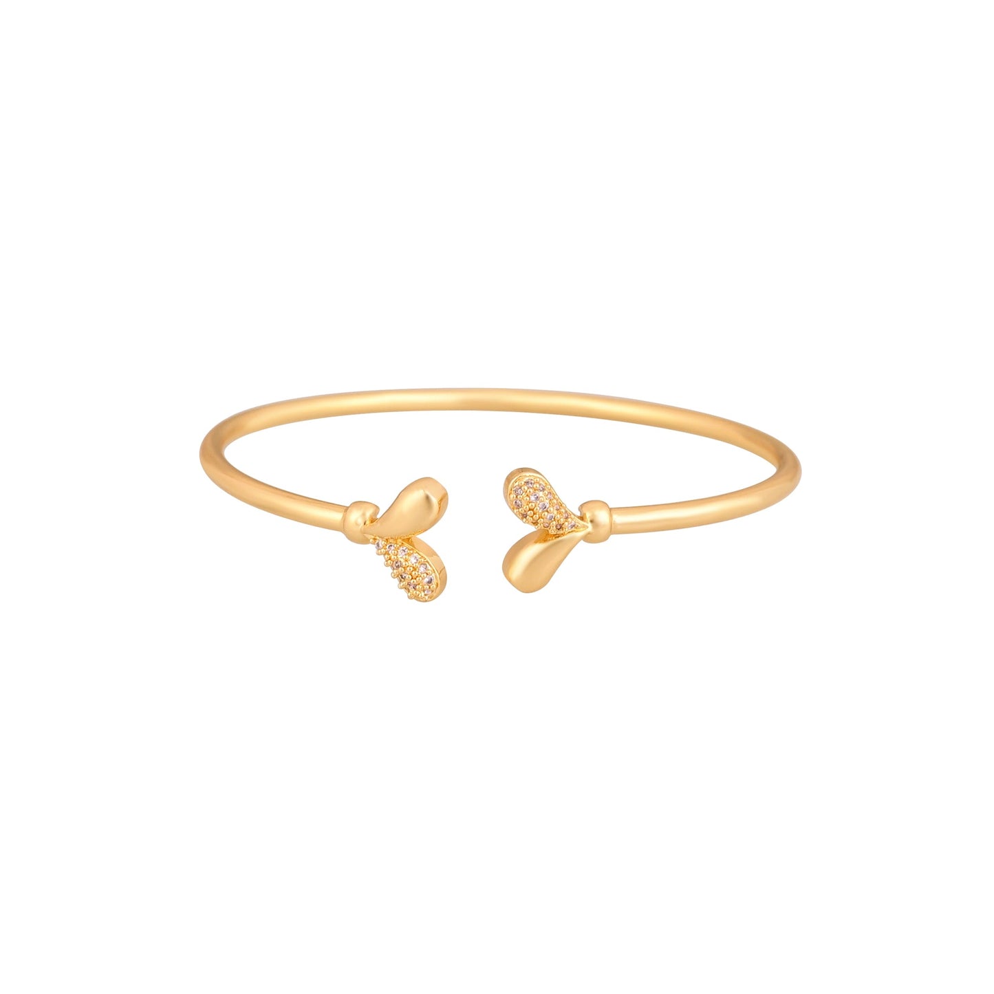 CKLAKART's Gold Tone Bracelet Featuring Heart and American Diamond Accents