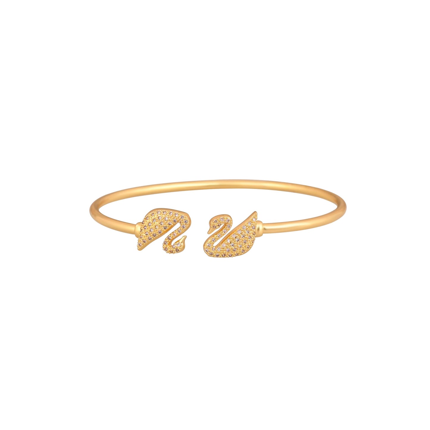 CKLAKART's Gold Toned Bracelet with Beautiful Swan Adorned with American Diamonds