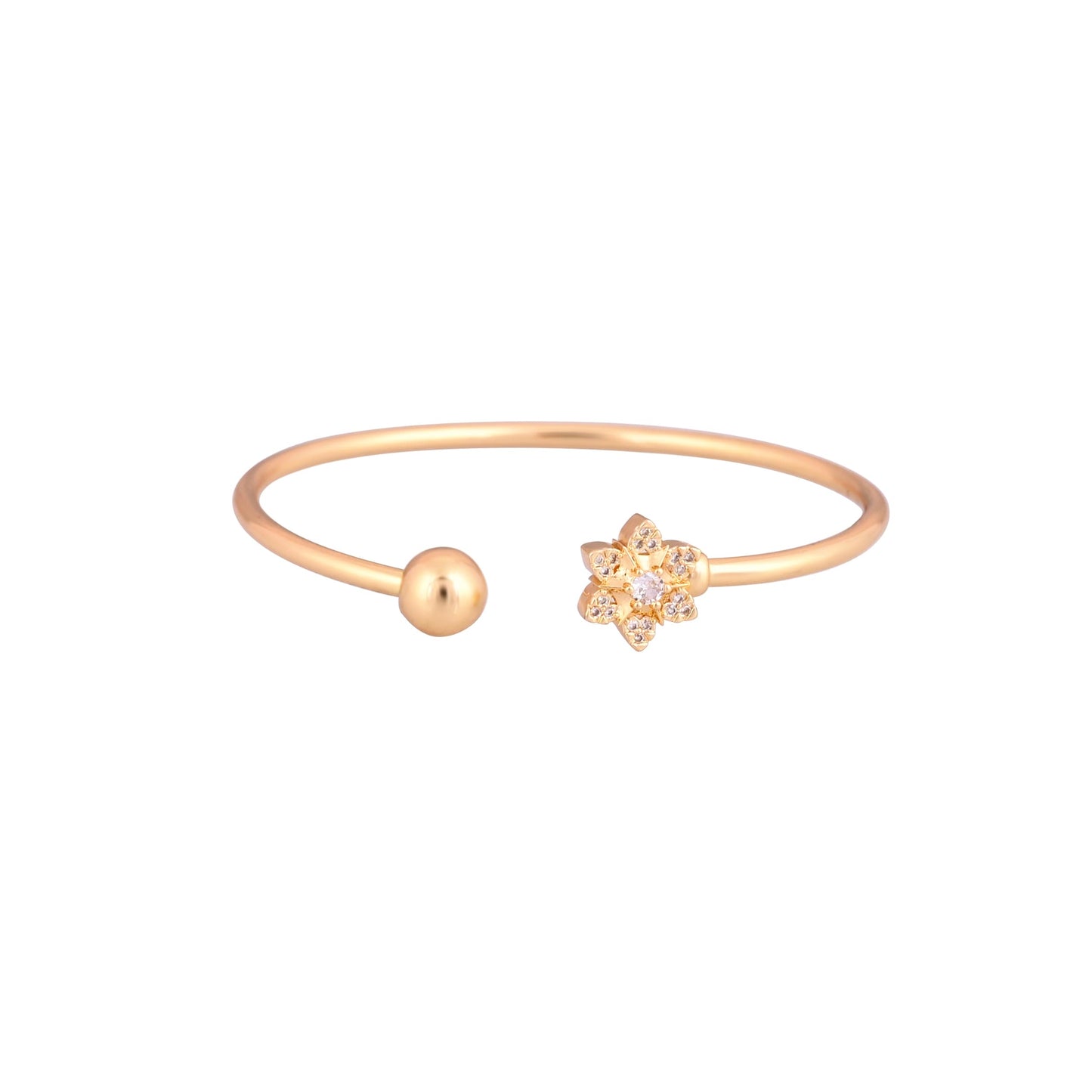 CKLAKART's Gold Toned Bracelet with Flower and American Diamond Embellishments