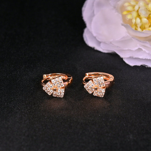 CKLAKART's Rose Gold Toned Earrings with Intricate Patterns