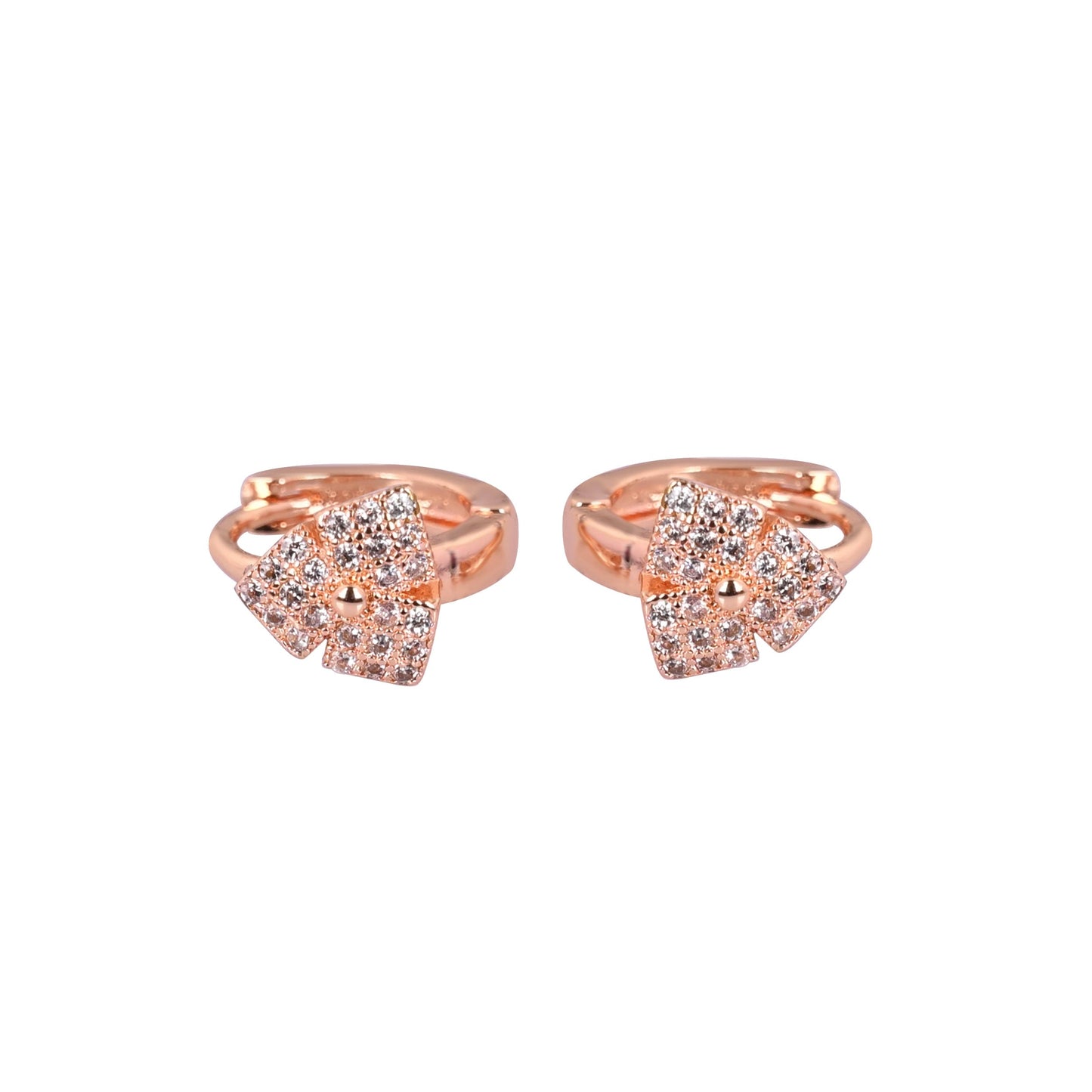 CKLAKART's Rose Gold Toned Earrings with Intricate Patterns