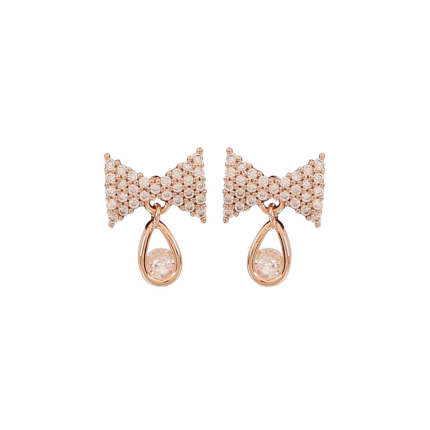 CKLAKART's Drop Earrings in Elegant Rose Gold American Diamond Accent