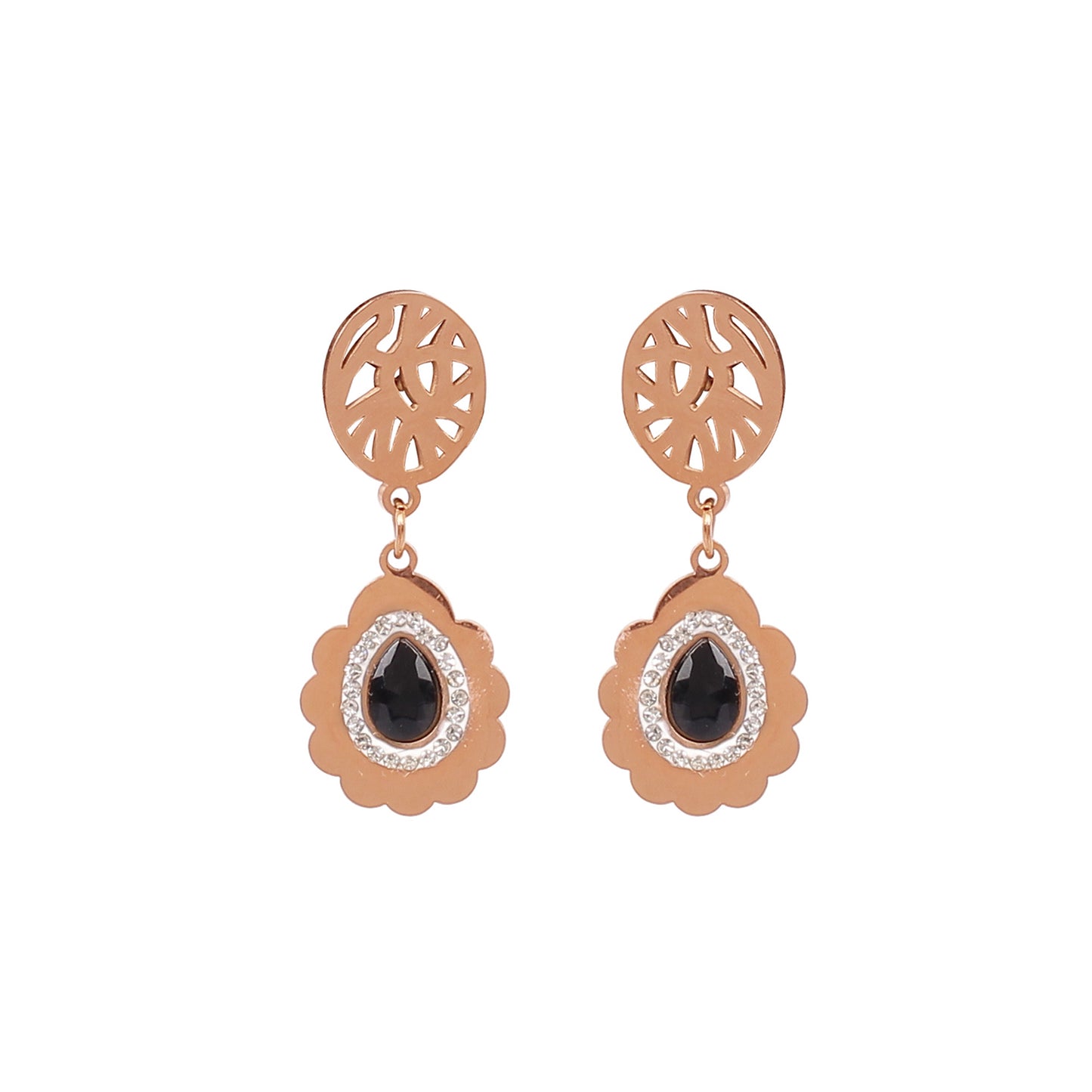 CKLAKART's Rose Gold Anti Tarnish Drop Earrings