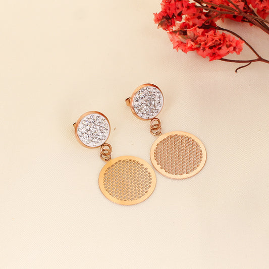 CKLAKART's Rose Gold-Toned Round Chimes Dangler Earrings