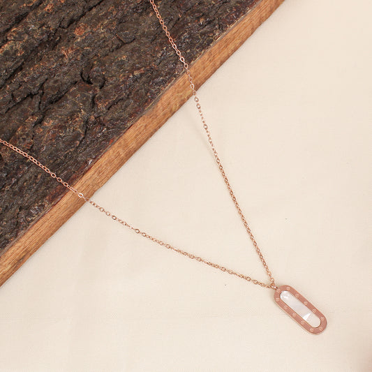 CKLAKART's Rose Gold Toned Necklace with Stunning Oval Pendant