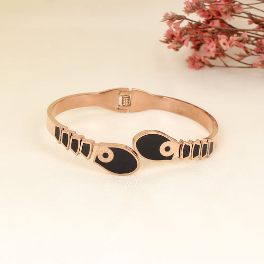 CKLAKART's Rose Gold Geometric Bracelet with Black base